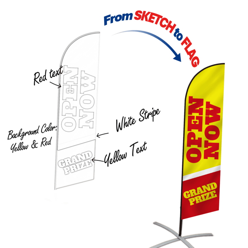custom feather flags design convert sketch 1