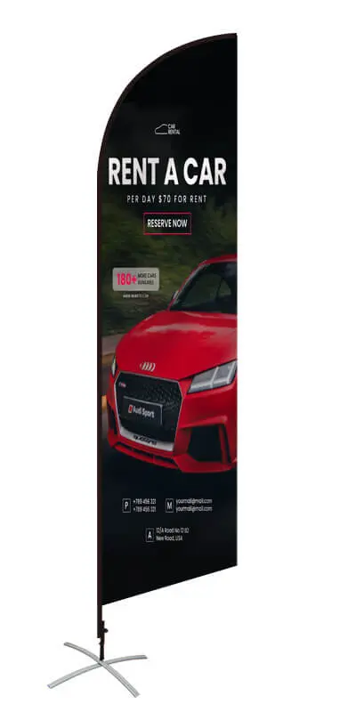 custom feather flags design temp auto sale