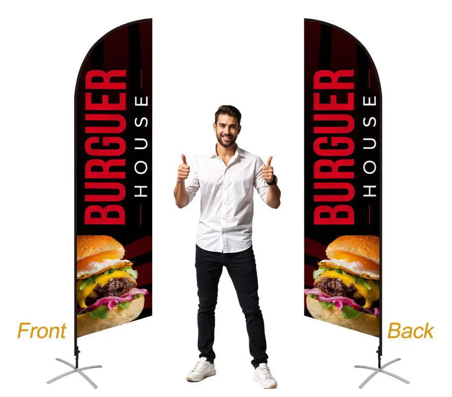 custom feather flags double sided printing