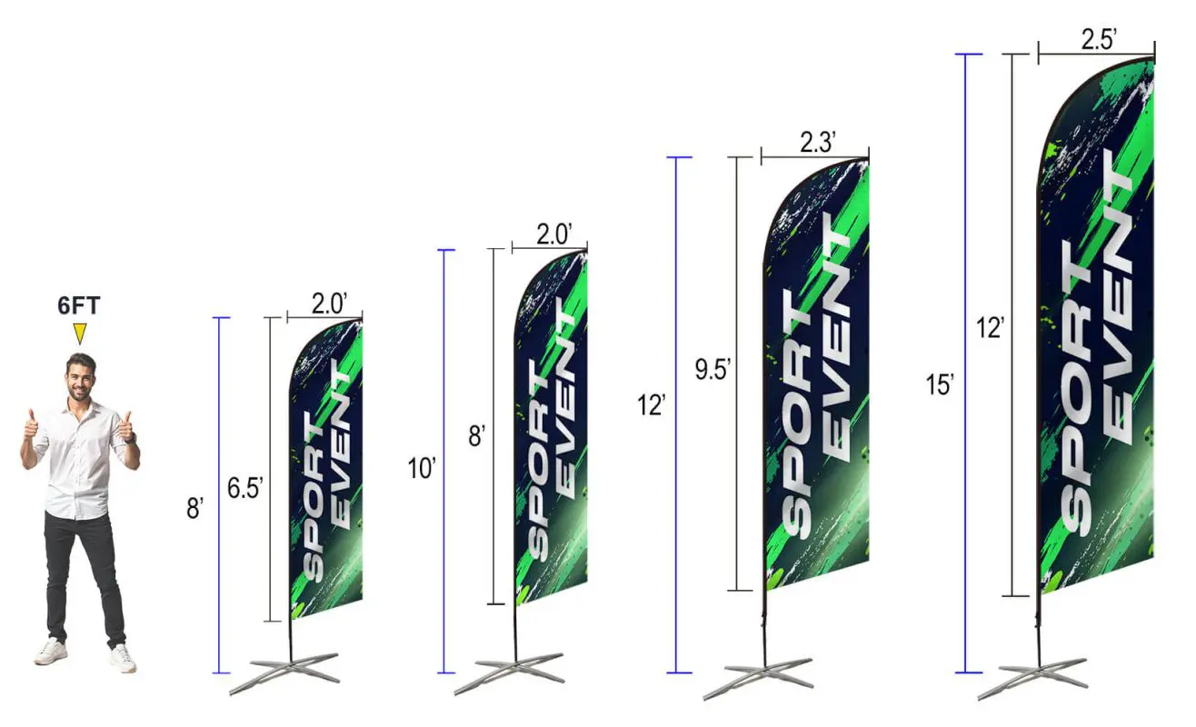 custom feather flags size guide flagstride 1