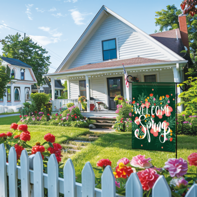 custom garden flag display front yard