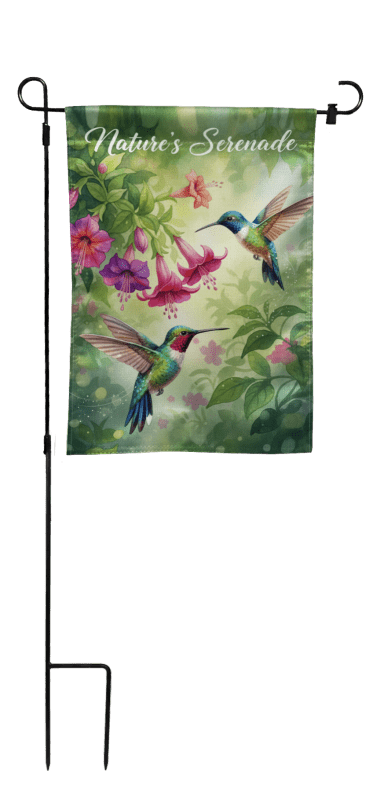 custom garden flag with stand