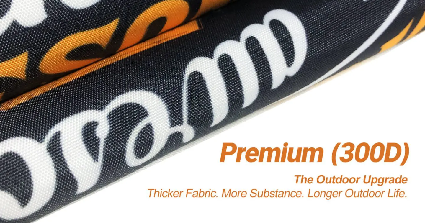 custom garden flags premium polyester scaled