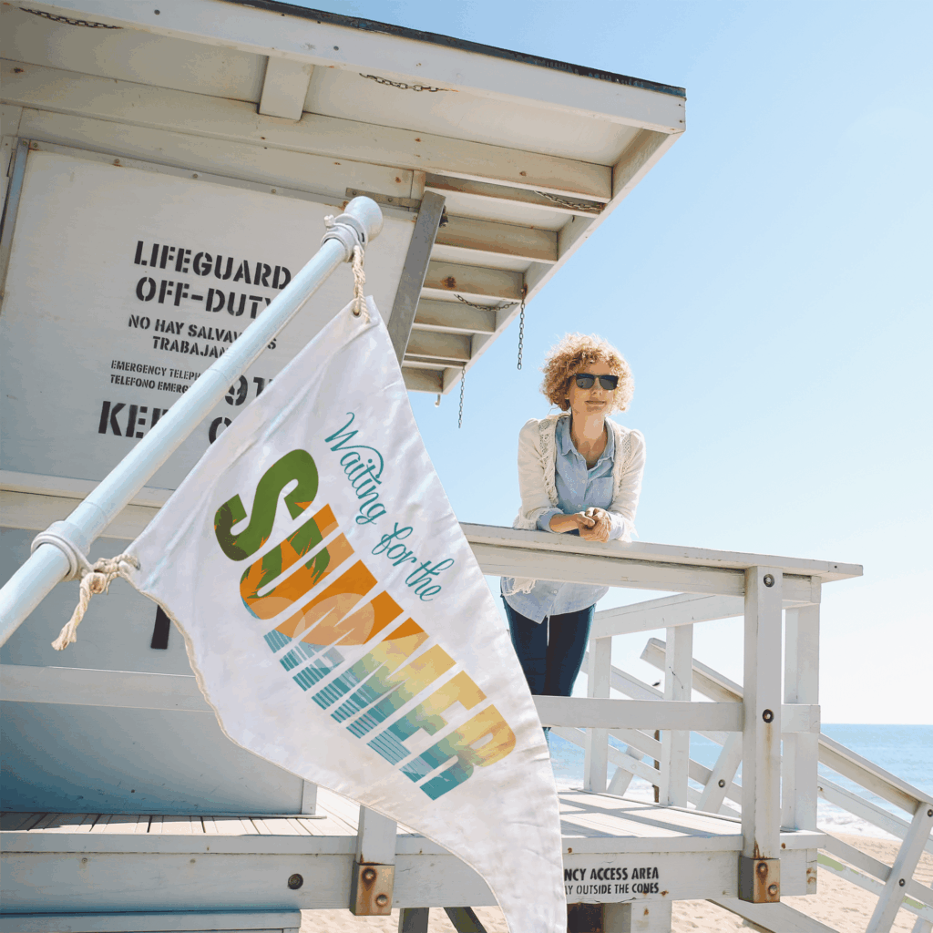 Custom Pennant Flags | Personalized Triangular Flags for Teams & Events 4 Custom pennant flags with "SUMMER" text design, ideal for seasonal promotions or summer events.