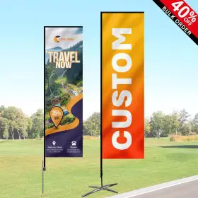 Custom Rectangle Flags | No-Wrinkle & Vibrant Printing