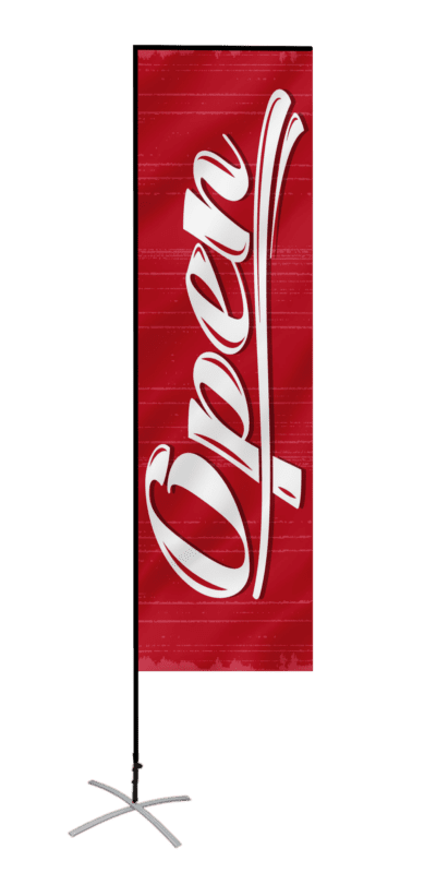 custom rectangular flags design temp open