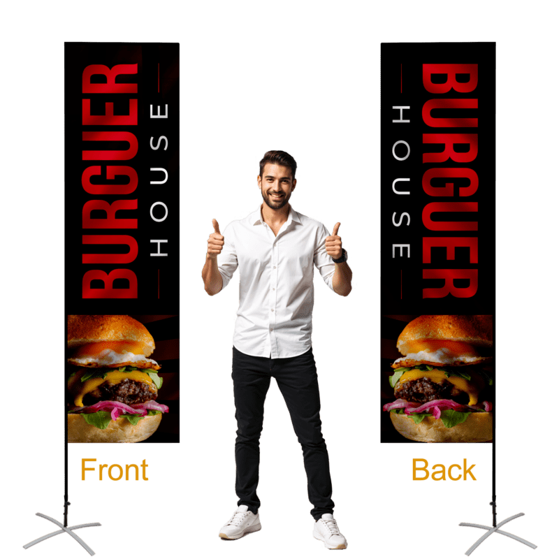 custom rectangular flags double sided printing
