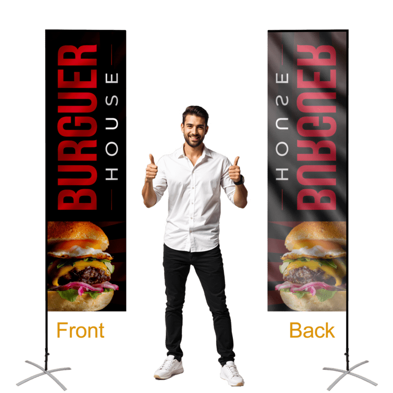 custom rectangular flags single sided printing