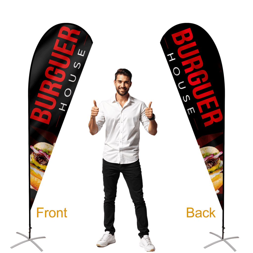 custom teadrop flags double sided printing