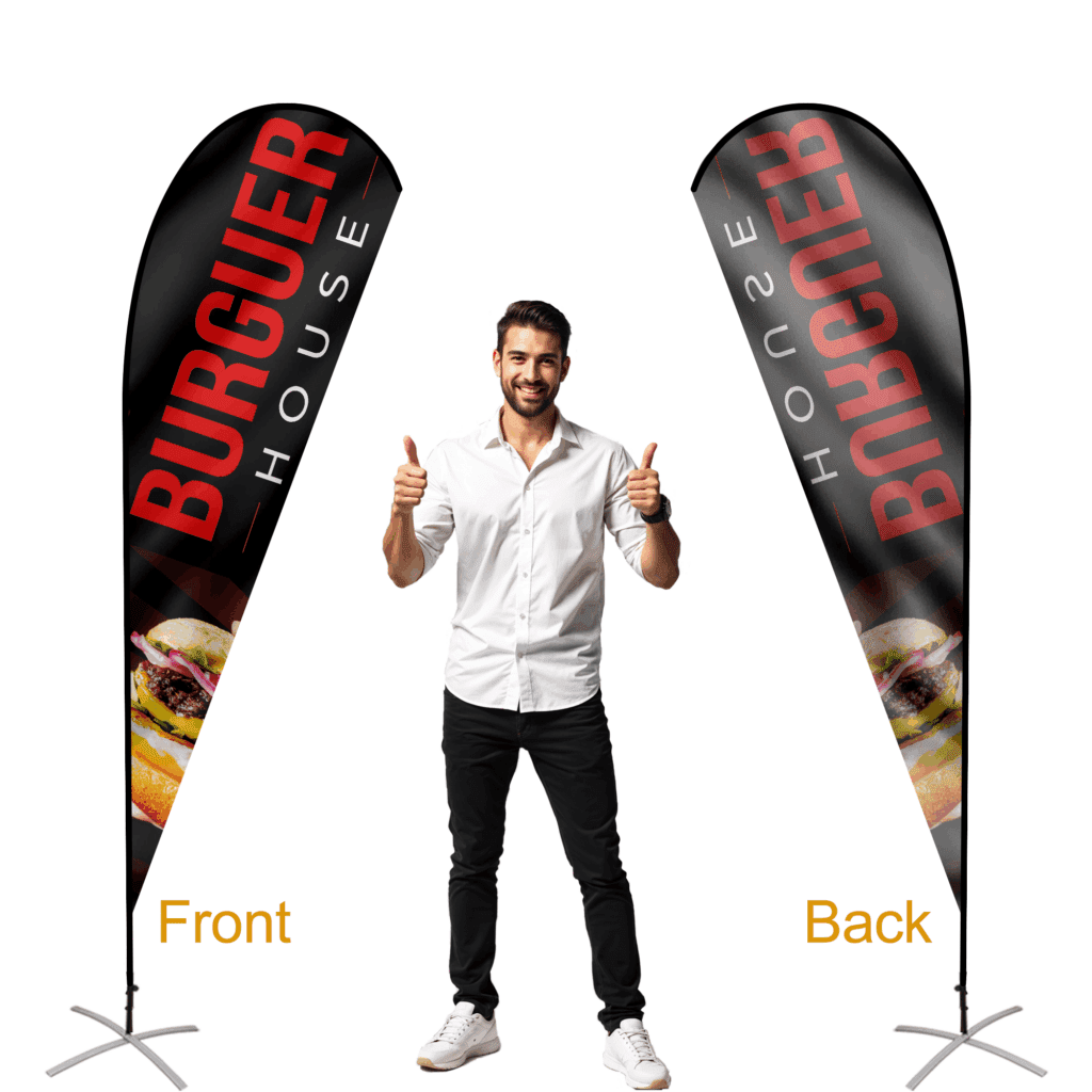 custom teadrop flags single sided printing 1