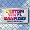 Custom Vinyl Banners | Vibrant & Durable Outdoor Banner Printing 2 Custom vinyl banners with vibrant colors and bold text for personalized advertising, free mockup design support
