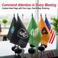 Custom Desk Flags with Your Logo for Meetings and Offices