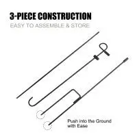 3-piece garden flag stand construction with detachable metal poles