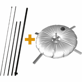 Flag + Pole Set + Cross Base & Water Bag