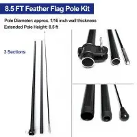 8.5ft Feather Flag Pole Kit, Lightweight, and Durable