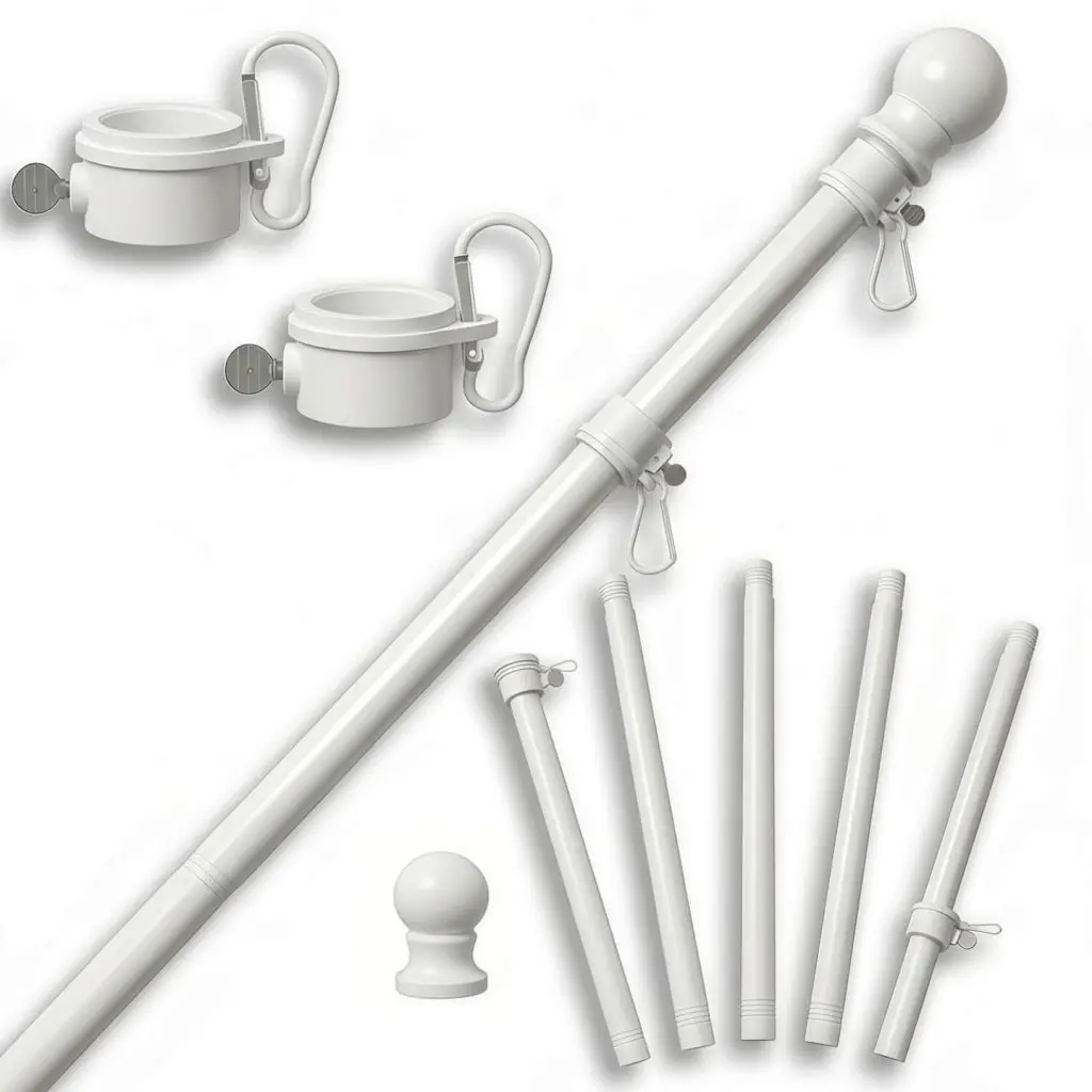 Sectional Wall Mount Flag Pole with Rotating Rings | Stainless Steel 10 Sectional Wall Mount Flag Pole with Rotating Rings | Stainless Steel - Image 8