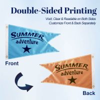Double-sided custom burgee flag with readable design on both sides