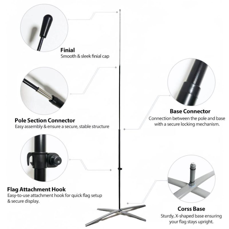 custom feather flag pole set details