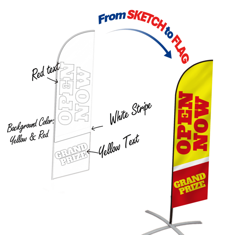 custom feather flags design convert sketch 1