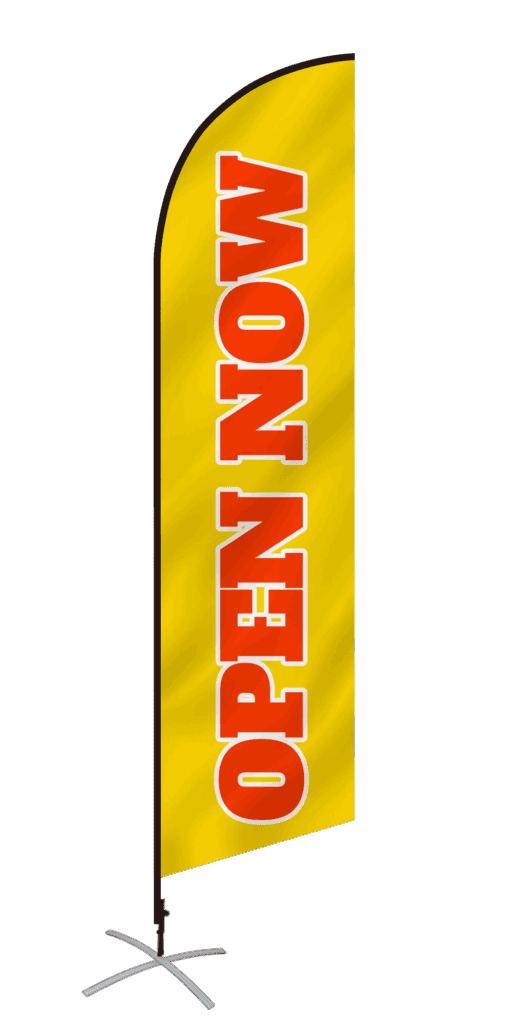 custom feather flags design temp now open