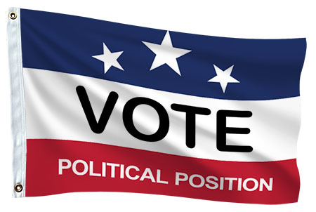 Custom flags Political flag design for campaign or election with VOTE message