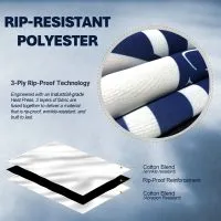 Close-up of custom flag rip-resistant polyester flag material with 3-ply reinforcement for outdoor durability