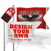 Custom guidon flags with eagle design and "Design Your Own" banner for bulk orders – FlagStride