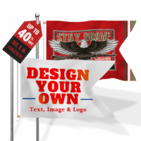 Custom guidon flags with eagle design and "Design Your Own" banner for bulk orders – FlagStride