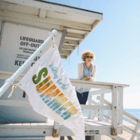 Custom pennant flags with "SUMMER" text design, ideal for seasonal promotions or summer events.