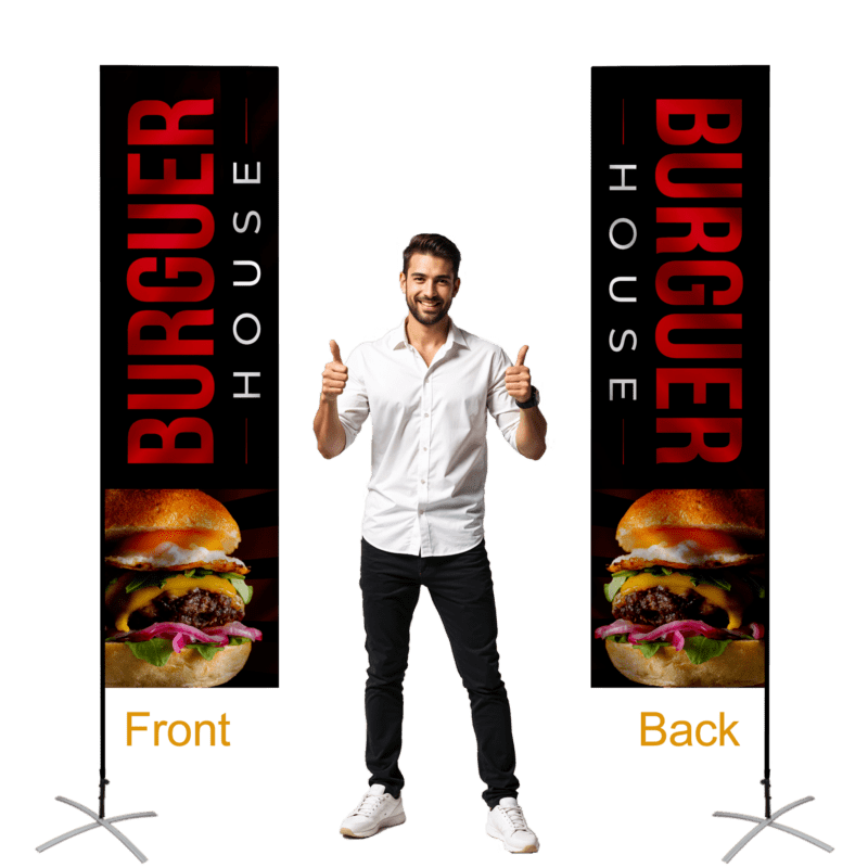 custom rectangular flags double sided printing