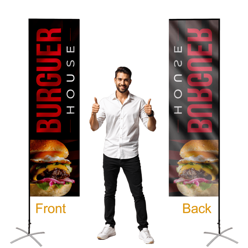 custom rectangular flags single sided printing