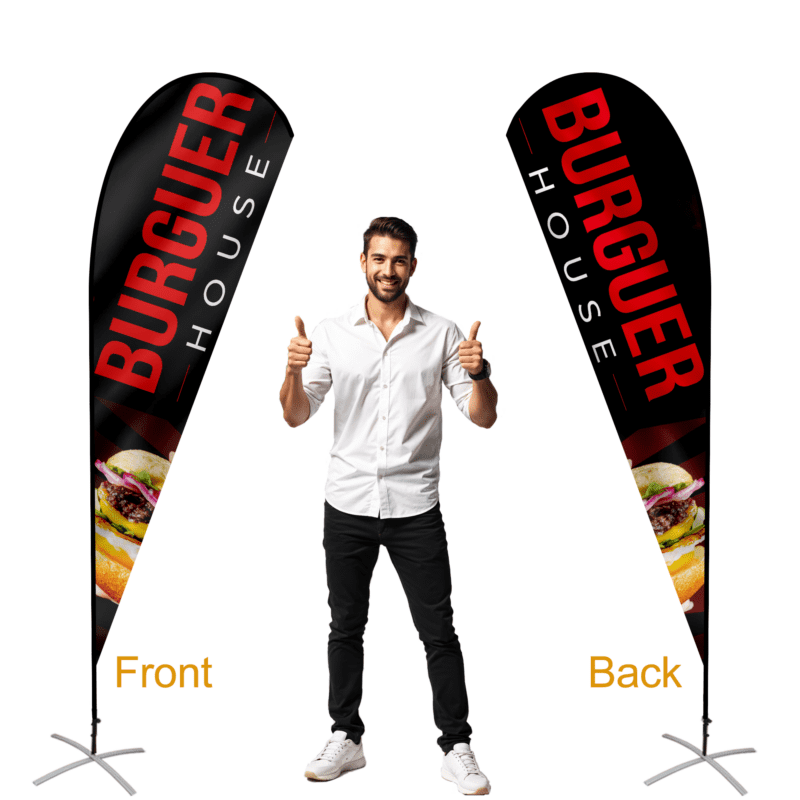 custom teadrop flags double sided printing