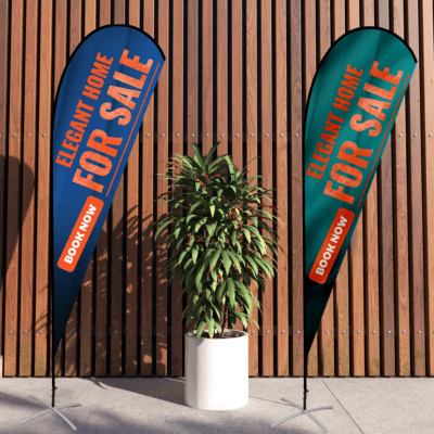 custom teardrop flags display