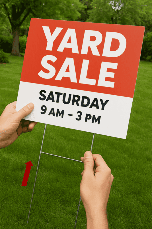 custom yard sign installation
