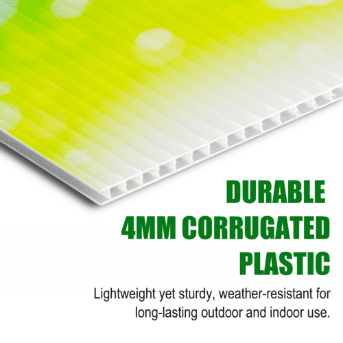 Close-up of 4mm corrugated plastic used in durable yard signs