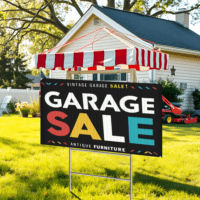 custom yard sign scene for garage sale