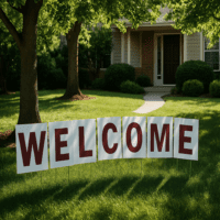 custom yard sign scene welcome