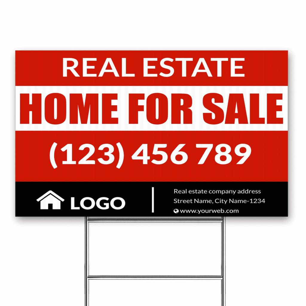 custom yard sign temp home for sale