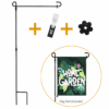 Garden flag stand for outdoor decoration.