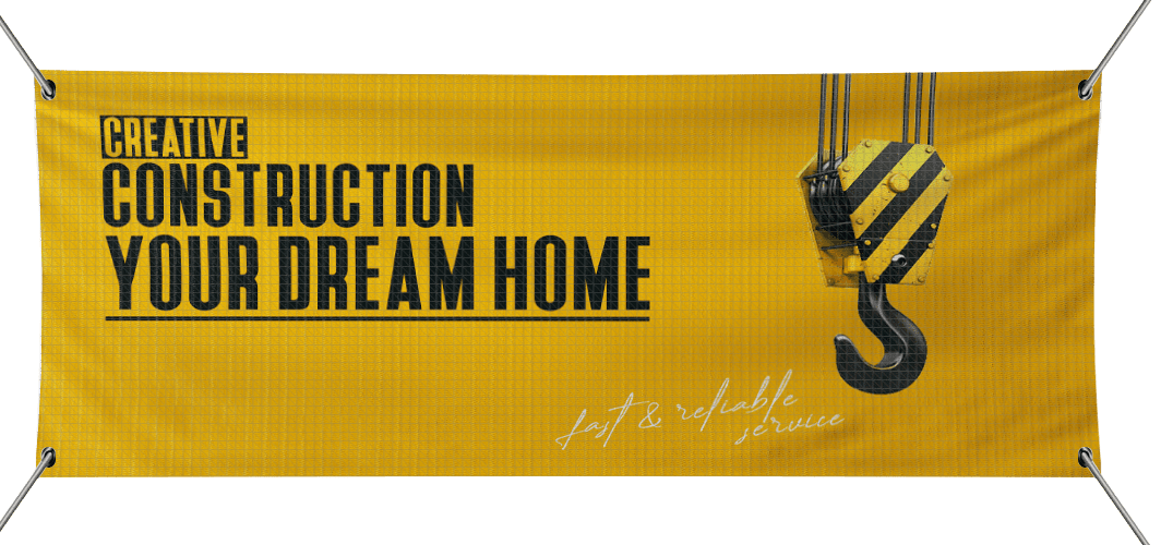 mesh banner design temp construction