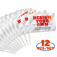 Set of 12 Custom Handheld Stick Flags with personalized designs for events and promotions.