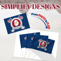 Custom Handheld Stick Flags design from photo to final flag product.