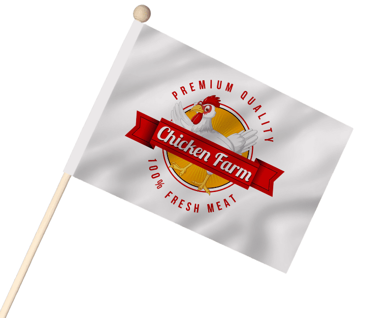 Custom sales promotion stick flag with bold branding