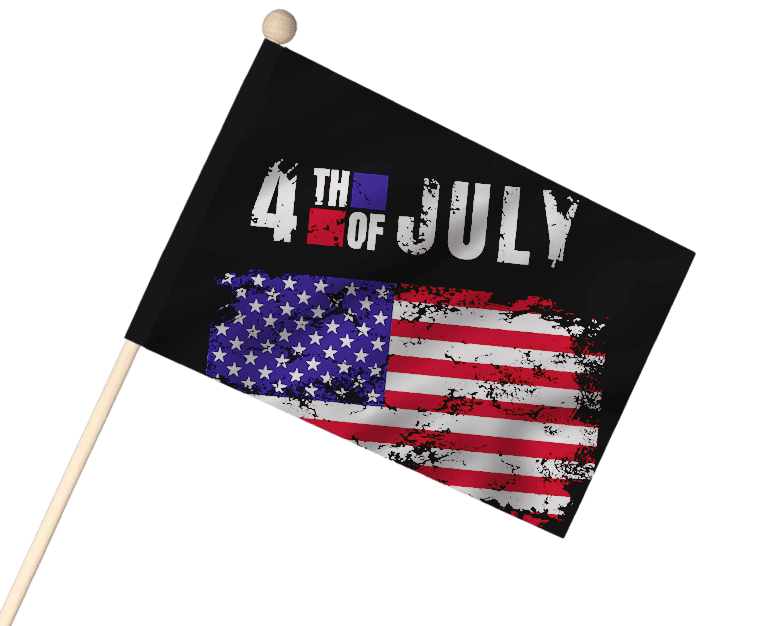 4th of July American flag-themed campaign stick flag