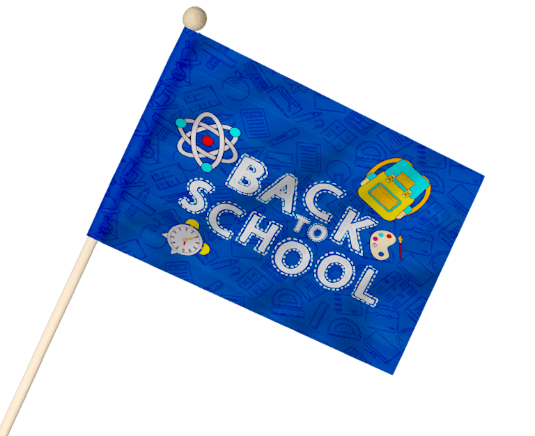custom handheld stick flags design template school alumi 768