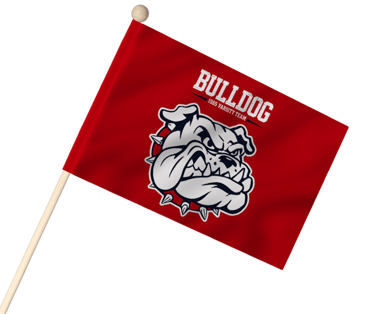 Custom school spirit flag for back-to-school and alumni events