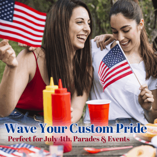 Custom Handheld Stick Flags (Set of 12) - Personalized Mini Flags for Parades, Events, & Promotions - Image 2