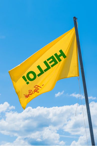 Single-sided flag back (mirrored)