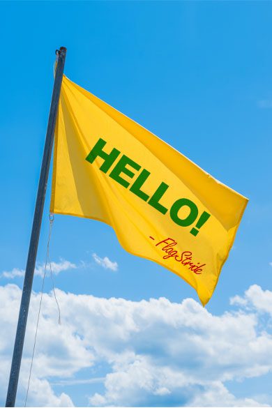Single-sided flag front