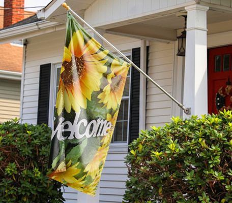 custom flag care instruction house welcome flag FlagStride